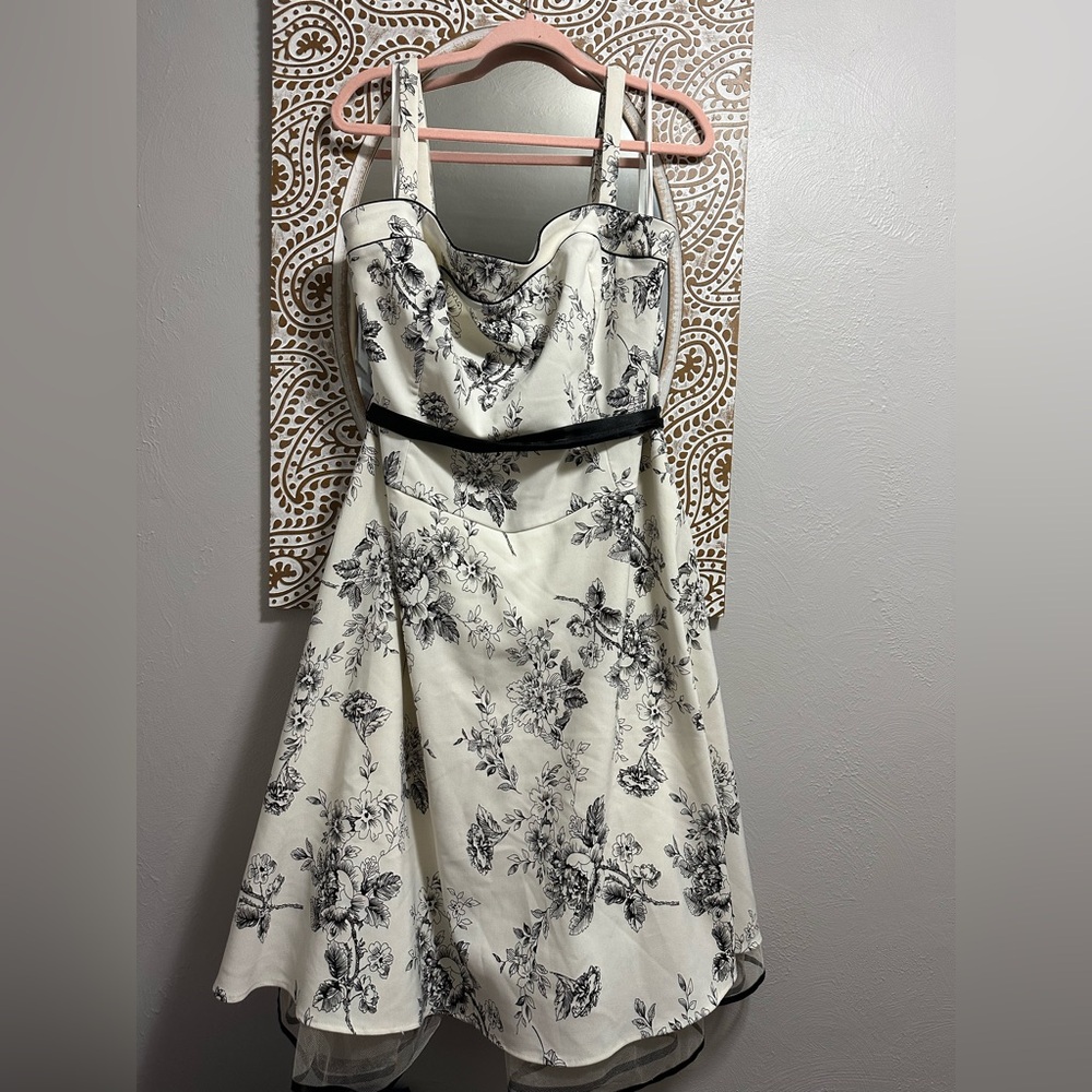 dressbarn Monochrome Floral Midi Dress
